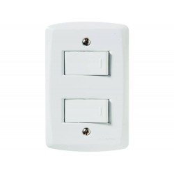 CJ PLACA 4X2 + 1INTER SIMPLES+1INTER PARALELO TERMOPL 10A 250V LUX2 BRANCO TRAMONTINA