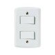 CJ PLACA 4X2 + 1INTER SIMPLES+1INTER PARALELO TERMOPL 10A 250V LUX2 BRANCO TRAMONTINA