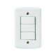 CJ PLACA 4X2 + 3 INTERRUPTORES SIMPLES TERMOPL 10A 250V LINHA LUX2 BRANCO TRAMONTINA