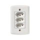 KIT 10 UNI CONJUNTO PLACA 4X2 + 3 TOMADAS 2P + T TERMOPL 20A 250VLINHA LUX2 BRANCO TRAMONTINA