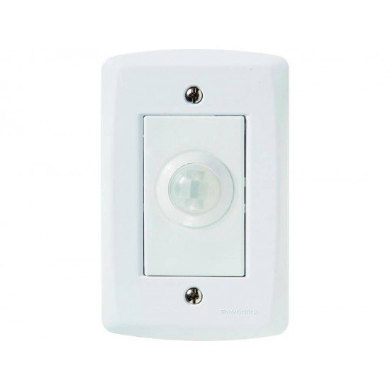 CONJUNTO PLACA 4X2 + DETECTOR DE PRESENCA EM TERMOPLASTICO LINHA LUX2 BRANCO TRAMONTINA BIVOLT