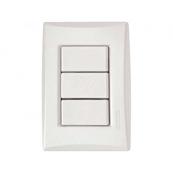 KIT 10 UNI CONJUNTO PLACA 4X2 + TAMPO CEGO EM TERMOPLASTICO LINHA IZY FLAT BRANCO TRAMONTINA