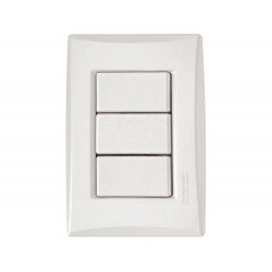KIT 10 UNI CONJUNTO PLACA 4X2 + TAMPO CEGO EM TERMOPLASTICO LINHA IZY FLAT BRANCO TRAMONTINA
