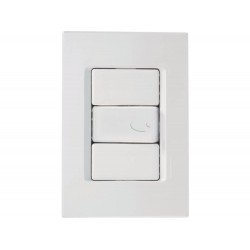 CJ PLACA 4X2 + 1 PULSADOR CAMPAINHA TERMOPL 10A 250V LINHA IZY FLAT BRANCO TRAMONTINA