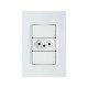 KIT 10 UNI CONJUNTO PLACA 4X2 + 1 TOMADA 2P + T TERMOPL 20A 250V LINHA IZY FLAT BRANCO TRAMONTINA