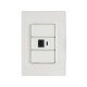 KIT 10 UNI CONJUNTO PLACA 4X2 + 1 TOMADA RJ45 CAT.6 TERMOPLASTICO LINHA IZY FLAT BRANCO TRAMONTINA