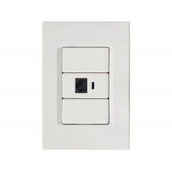 KIT 10 UNI CONJUNTO PLACA 4X2 + 1 TOMADA RJ45 CAT.6 TERMOPLASTICO LINHA IZY FLAT BRANCO TRAMONTINA