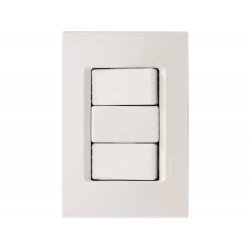 CJ PLACA 4X2+1 INTER PARALELO + 1 INTER SIM TERMOPL 10A 250V IZY FLAT BRANCO TRAMONTINA