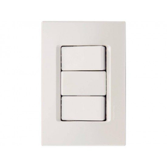 CJ PLACA 4X2+1 INTER PARALELO + 1 INTER SIM TERMOPL 10A 250V IZY FLAT BRANCO TRAMONTINA