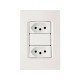 KIT 10 UNI CONJUNTO PLACA 4X2 + 2 TOMADAS 2P + T TERMOPL 10A 250V LINHA IZY FLAT BRANCO TRAMONTINA