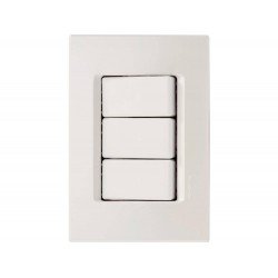 CJ PLACA 4X2 + 3 INTERRUPTORES PARALELO TERMOPL 10A 250V LINHA IZY FLAT BRANCO TRAMONTINA