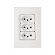 KIT 10 UNI CONJUNTO PLACA 4X2 + 3 TOMADAS 2P + T TERMOPL 20A 250V LINHA IZY FLAT BRANCO TRAMONTINA