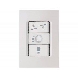 CJ PLACA 4X2 + VARIADOR DE VENTILADOR EM TERMOPLASTICO LINHA IZY FLAT BRANCO TRAMONTINA 127V