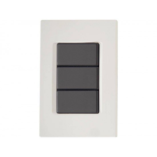 KIT 10 UNI CONJUNTO PLACA 4X2 + TAMPO CEGO EM TERMOPLASTICO LINHA IZY FLAT GRAFITE TRAMONTINA