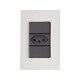 KIT 10 UNI CONJUNTO PLACA 4X2 + 1 TOMADA 2P + T TERMOPL 20A 250V LINHA IZY FLAT GRAFITE TRAMONTINA