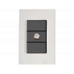 KIT 10 UNI CONJUNTO PLACA 4X2 + 1 TOMADA TV SAT TERMOPLASTICO LINHA IZY FLAT GRAFITE TRAMONTINA