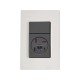 CJ PLACA 4X2 + 1 TOMADA PARA TELEFONE 4P+RJ11 TERMOPL LINHA IZY FLAT GRAFITE TRAMONTINA