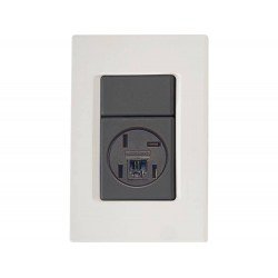 CJ PLACA 4X2 + 1 TOMADA PARA TELEFONE 4P+RJ11 TERMOPL LINHA IZY FLAT GRAFITE TRAMONTINA