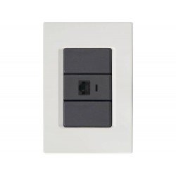 CJ PLACA 4X2 + 1 TOMADA PARA TELEFONE RJ11 TERMOPL LINHA IZY FLAT GRAFITE TRAMONTINA