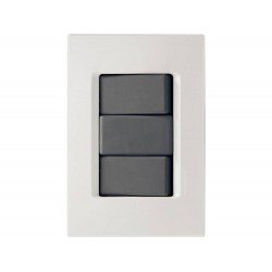 CJ PLACA 4X2 + 2 INTERRUPTORES SIMPLES TERMOPL 10A 250V LINHA IZY FLAT GRAFITE TRAMONTINA