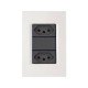 KIT 10 UNI CONJUNTO PLACA 4X2 + 2 TOMADAS 2P + T TERMOPL 10A 250V LINHA IZY FLAT GRAFITE TRAMONTINA
