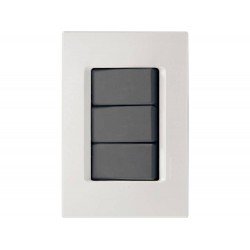CJ PLACA 4X2 + 3 INTERRUPTORES SIMPLES TERMOPL 10A 250V LINHA IZY FLAT GRAFITE TRAMONTINA