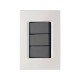 CJ PLACA 4X2 + 3 INTERRUPTORES SIMPLES TERMOPL 10A 250V LINHA IZY FLAT GRAFITE TRAMONTINA