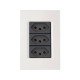 KIT 10 UNI CONJUNTO PLACA 4X2 + 3 TOMADAS 2P + T TERMOPL 10A 250V LINHA IZY FLAT GRAFITE TRAMONTINA