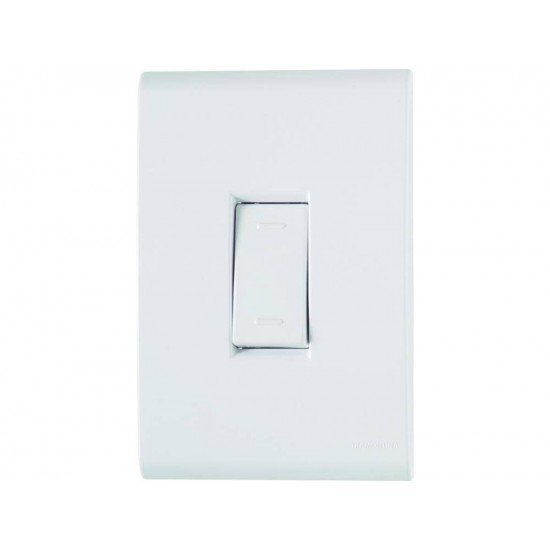KIT 10 UNI CONJUNTO PLACA 4X2 + 1 INTERRUPTOR PARALELO TERMOPL 10A 250V LINHA LIZ BRANCO TRAMONTINA