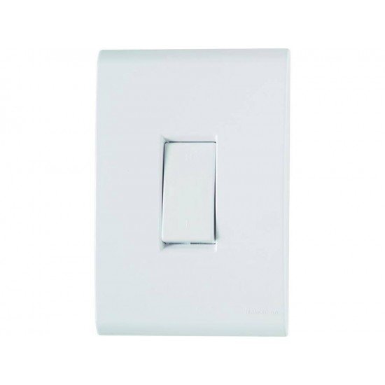 KIT 10 UNI CONJUNTO PLACA 4X2 + 1 INTER BIPOLAR SIMPLES TERMOPL 10A 250V LINHA LIZ BRANCO TRAMONTINA