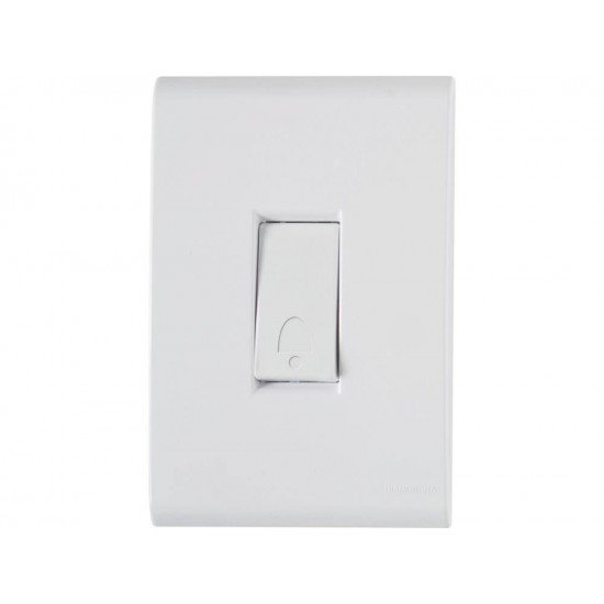 KIT 10 UNI CONJUNTO PLACA 4X2 + 1 PULSADOR CAMPAINHA TERMOPL 10A 250V LINHA LIZ BRANCO TRAMONTINA
