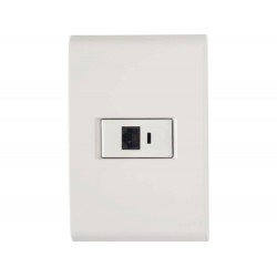 KIT 3 UNI CONJUNTO PLACA 4X2 + 1 TOMADA RJ45 CAT 6 EM TERMOPLASTICO LINHA LIZ BRANCO TRAMONTINA