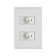 KIT 10 UNI CONJUNTO PLACA 4X2 + 2 TOMADA 2P + T TERMOPL 20A 250V LINHA LIZ BRANCO TRAMONTINA