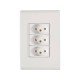 KIT 10 UNI CONJUNTO PLACA 4X2 + 3 TOMADA 2P + T TERMOPL 20A 250V LINHA LIZ BRANCO TRAMONTINA