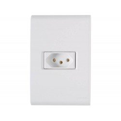 KIT 10 UNI CONJUNTO PLACA 4X2 + 1 TOMADA 2P + T TERMOPL 20A 250V LINHA LIZ BRANCO GRANEL TRAMONTINA