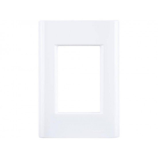 KIT 20 UNI PLACA + SUPORTE 4X2 EM TERMOPLASTICO 3 POSTOS LINHA GIZ BRANCO TRAMONTINA