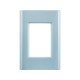 PLACA + SUPORTE 4X2 EM TERMOPLASTICO 3 POSTOS LINHA GIZ AZUL JEANS TRAMONTINA