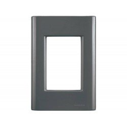 KIT 20 UNI PLACA + SUPORTE 4X2 EM TERMOPLASTICO 3 POSTOS LINHA GIZ GRAFITE TRAMONTINA