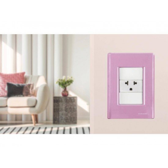 KIT 20 UNI PLACA + SUPORTE 4X2 EM TERMOPLASTICO 3 POSTOS LINHA GIZ ROSA TRAMONTINA