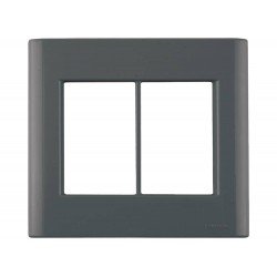 PLACA + SUPORTE 4X4 EM TERMOPLASTICO 6 POSTOS LINHA GIZ GRAFITE TRAMONTINA