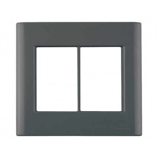 KIT 6 UNI PLACA + SUPORTE 4X4 EM TERMOPLASTICO 6 POSTOS LINHA GIZ GRAFITE TRAMONTINA