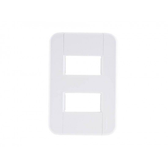 PLACA + TAMPO 4X2 EM TERMOPLASTICO 2 POSTOS AFASTADOS LINHA TABLET BRANCA TRAMONTINA