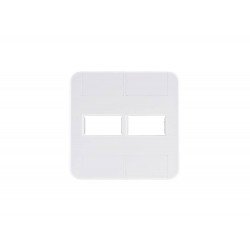 KIT 6 UNI PLACA + TAMPO 4X4 EM TERMOPLASTICO 2 POSTOS LINHA TABLET BRANCA TRAMONTINA