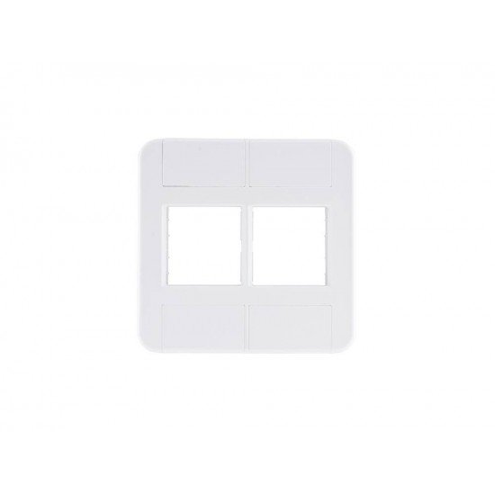 KIT 6 UNI PLACA + TAMPO 4X4 EM TERMOPLASTICO 4 POSTOS LINHA TABLET BRANCA TRAMONTINA