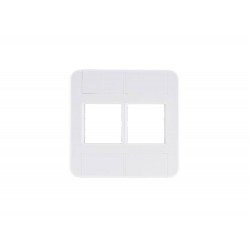 PLACA + TAMPO 4X4 EM TERMOPLASTICO 4 POSTOS LINHA TABLET BRANCA TRAMONTINA