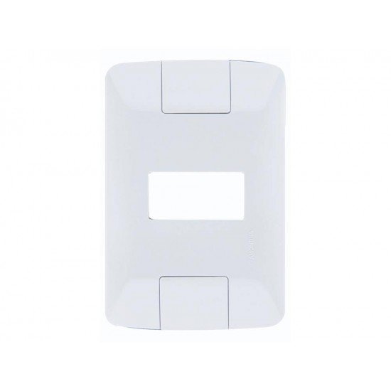 KIT 6 UNI PLACA + TAMPO 4X2 EM TERMOPLASTICO 1 POSTO HORIZONTAL LINHA ARIA BRANCA TRAMONTINA