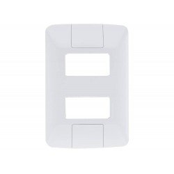 PLACA + TAMPO 4X2 EM TERMOPLASTICO 2 POSTOS AFASTADOS LINHA ARIA BRANCA TRAMONTINA