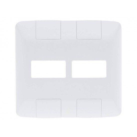 KIT 3 UNI PLACA + TAMPO 4X4 EM TERMOPLASTICO 2 POSTOS LINHA ARIA BRANCA TRAMONTINA