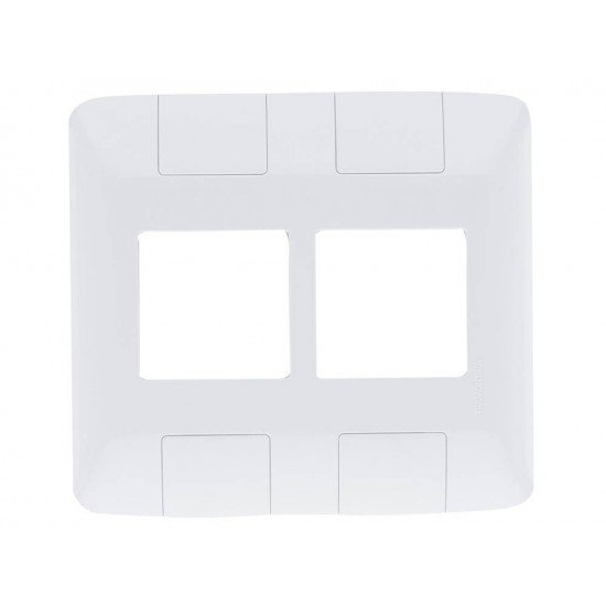 KIT 3 UNI PLACA + TAMPO 4X4 EM TERMOPLASTICO 4 POSTOS LINHA ARIA BRANCA TRAMONTINA