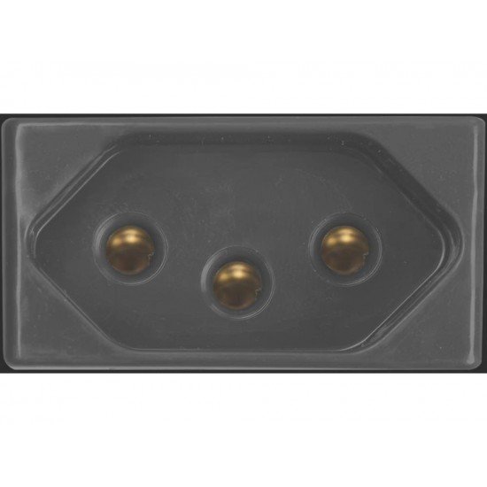 TOMADA 2P + T H35 TERMOPLASTICO C COMP MET 20A 250V SISTEMA MODULAR GRAFITE TRAMONTINA